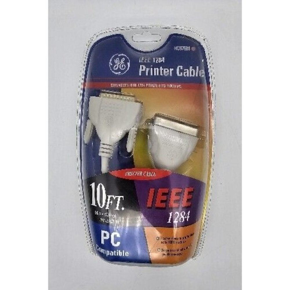 Ieee 1284 Printer Cable GE HO97583 MaxSpeed 10ft. Extension Connectors M to F